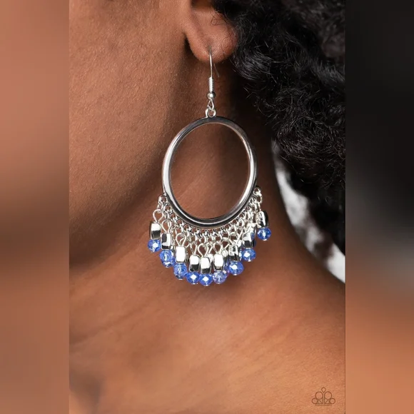 Fringe Fanfare Blue EARRINGS 💙 😍 - Picture 4 of 4